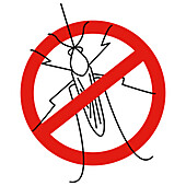 Mosquito warning, conceptual illustration