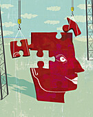Puzzle head, illustration