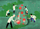 Coronavirus research, illustration