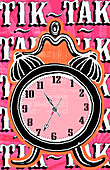 Ticking alarm clock, illustration