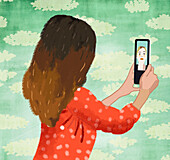 Video call, illustration