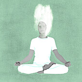 Yoga lotus pose, illustration