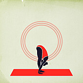 Woman doing forward fold, illustration