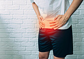 Genito-urinary pain, conceptual image