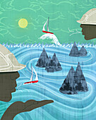 Sailing competition, illustration