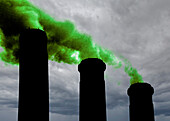 Greenwashing of the coal industry, conceptual image