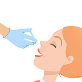 Botox injection, conceptual illustration