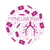 Pneumonia, conceptual illustration