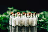 Homeopathic pills in bottles