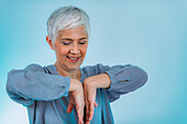 Senior patient having a carpal tunnel syndrome test