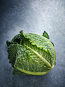 A head of savoy cabbage