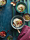 Kheer - rice pudding with pistachios and pomegranate seeds (for Ramadan)
