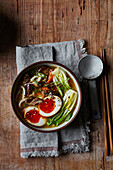Japanese ramen with udon noodles