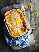 Fish pie with a mashed potato topping