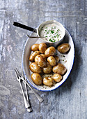 jersey royals with chive aioli