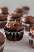 Chocolate Cupcakes with chocolate fondant icing