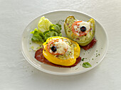 Stuffed peppers with potatoes and herbs