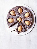 Flourless chocolate and pear cake