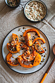 Roasted Butternut with Seeds served with Smokey Aubergine Dip