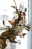 Dried flower arrangement on the window