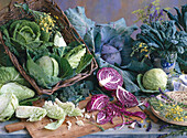 Assortment of cabbages