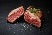 Wagyu beef with salt and pepper