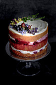 Festive cake with yoghurt and josta berries