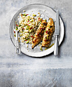 Miso mackerel with chilli brown rice