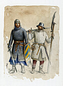 Chainmail and gambeson, illustration
