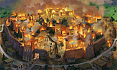 City of Troy burning, illustration