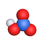 Nitric acid, molecular model
