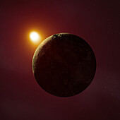 Exoplanet with star, composite image