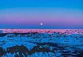 Cold Moonrise over Dinosaur Park, Alberta, Canada