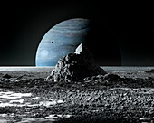 Exoplanet from rocky moon, composite image
