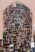 Heavy traffic in Hyderabad