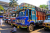 Colourful lorries in Mumbai