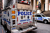 Police vehicles in New York City