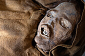Human adult male mummy at Museum of Mummies, Quinto, Spain