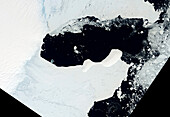 East Antarctic ice shelf, January 2022, satellite image