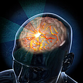 Brain activity, conceptual illustration