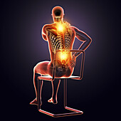 Back pain, conceptual illustration