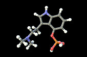 Mescaline drug molecule, illustration