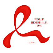 Hemophilia awareness ribbon, conceptual illustration