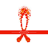 Multiple sclerosis awareness ribbon, conceptual illustration