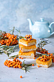 Seabuckthorn curd squares