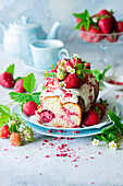 Strawberry loaf cake with sour cream
