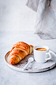 French croissant and coffee