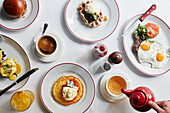 Selection of breakfast dishes