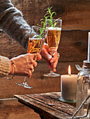 Toast with Hibiscus Kir Royal