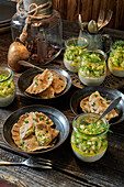 Tyrolean Schlutzkrapfen, trout cream with apple tartar